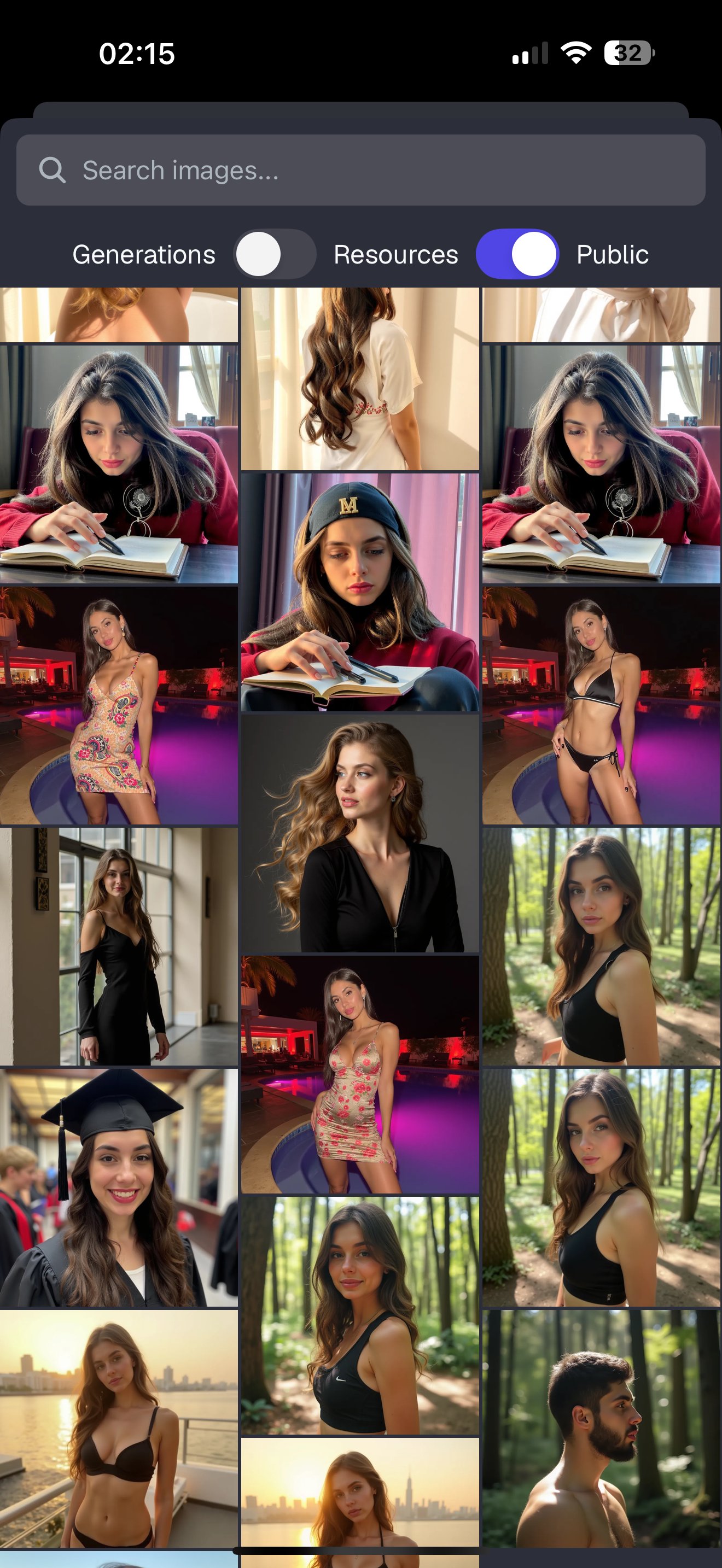 Image selection interface